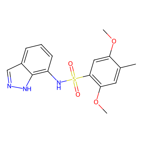 N-(1H-indazol-7-yl)-2,5-dimethoxy-4-methylbenzenesulfonamide structure