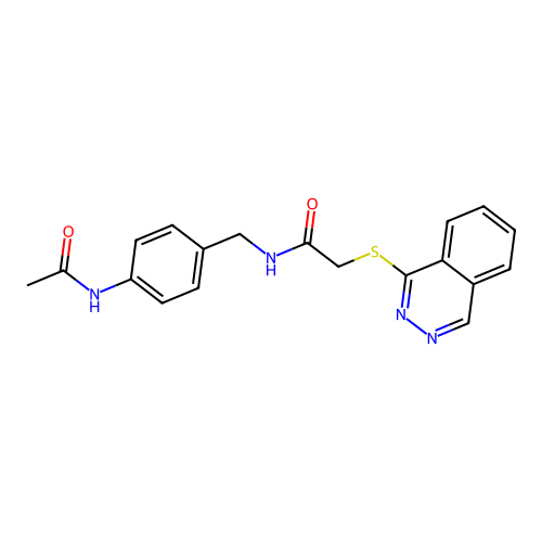 N-[(4-acetamidophenyl)methyl]-2-phthalazin-1-ylsulfanylacetamide structure