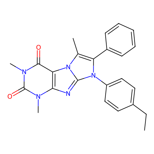 8-(4-ethylphenyl)-1,3,6-trimethyl-7-phenyl-1H-imidazo[2,1-f]purine-2,4(3H,8H)-dione structure