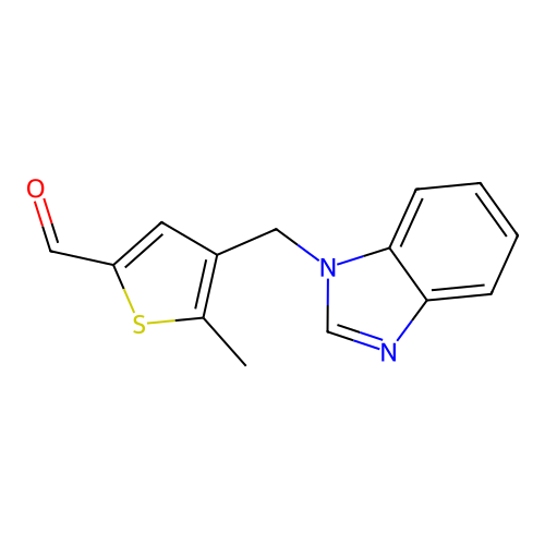 4-(1H-benzimidazol-1-ylmethyl)-5-methylthiophene-2-carbaldehyde structure