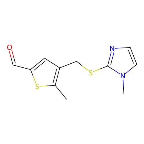 5-Methyl-4-[(1-methylimidazol-2-yl)sulfanylmethyl]thiophene-2-carbaldehyde structure