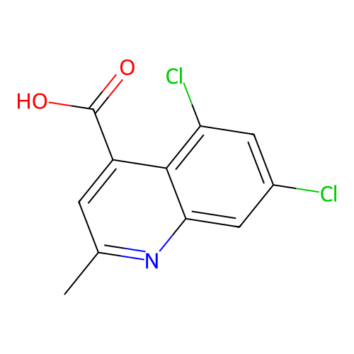 5,7-Dichloro-2-methylquinoline-4-carboxylic acid structure