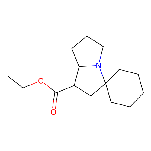 Ethyl hexahydrospiro[cyclohexane-1,3'-pyrrolizine]-1'-carboxylate structure