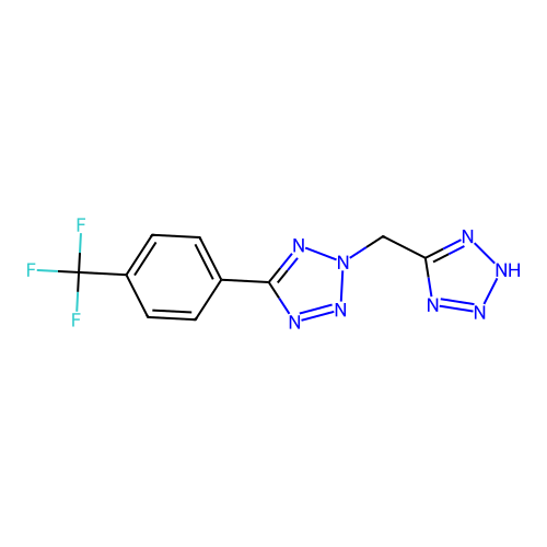 5-({5-[4-(trifluoromethyl)phenyl]-2H-tetrazol-2-yl}methyl)-1H-tetrazole structure