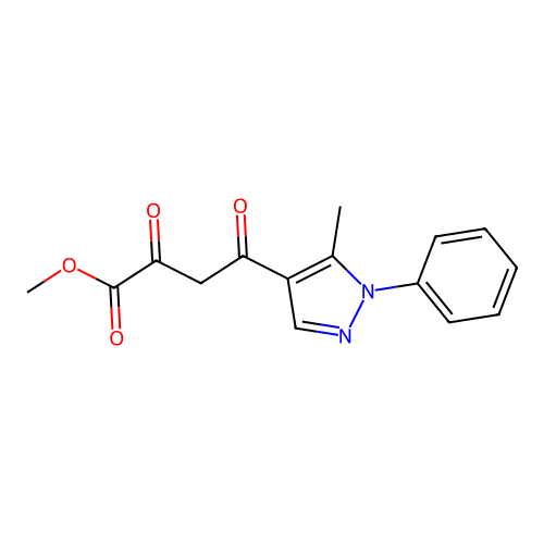 methyl 4-(5-methyl-1-phenyl-1H-pyrazol-4-yl)-2,4-dioxobutanoate structure