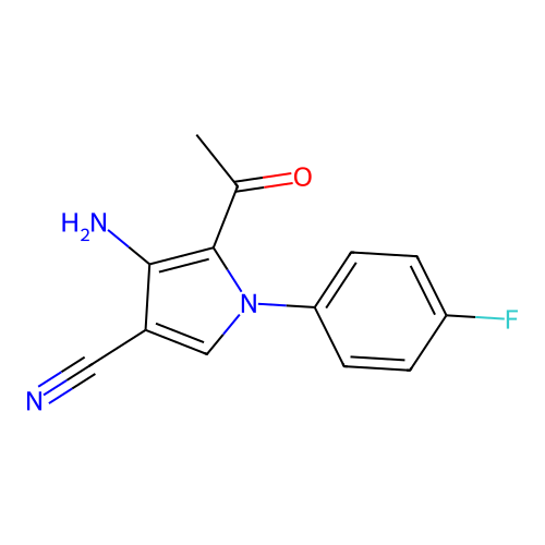 5-Acetyl-4-amino-1-(4-fluorophenyl)pyrrole-3-carbonitrile structure
