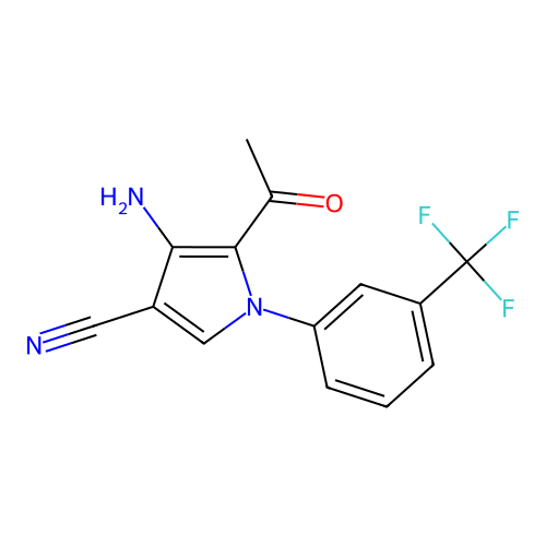 5-Acetyl-4-amino-1-[3-(trifluoromethyl)phenyl]pyrrole-3-carbonitrile structure