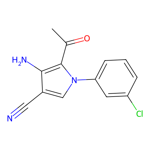 5-Acetyl-4-amino-1-(3-chlorophenyl)pyrrole-3-carbonitrile structure