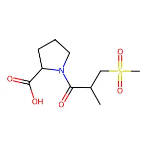 L-Proline, 1-(2-methyl-3-(methylsulfonyl)-1-oxopropyl)-, (S)- structure