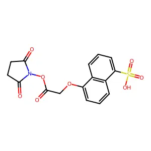 5-sulfo-1-naphthoxyacetic acid N-hydroxysuccinimide ester structure