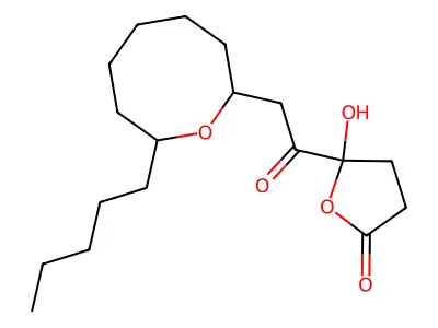 1-Hydroxy-6-pentyl-5,15-dioxabicyclo[10.2.1]pentadecane-4,14-dione structure