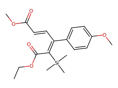 1-O-ethyl 6-O-methyl 3-(4-methoxyphenyl)-2-trimethylsilylhexa-2,4-dienedioate structure