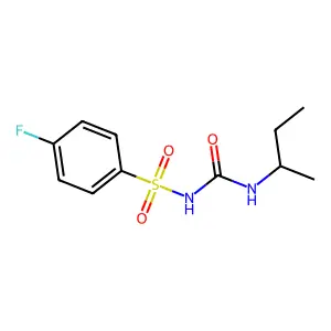 1-Butan-2-yl-3-(4-fluorophenyl)sulfonylurea structure