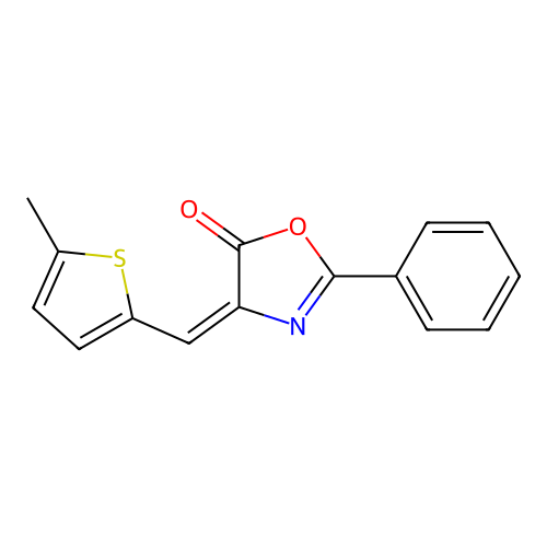 (E)-4-((5-Methylthiophen-2-yl)methylene)-2-phenyloxazol-5(4H)-one structure