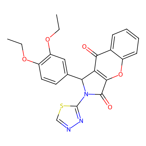 1-(3,4-diethoxyphenyl)-2-(1,3,4-thiadiazol-2-yl)-1,2-dihydrochromeno[2,3-c]pyrrole-3,9-dione structure