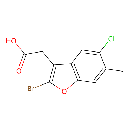 2-(2-Bromo-5-chloro-6-methylbenzo[b]furan-3-yl)acetic acid structure