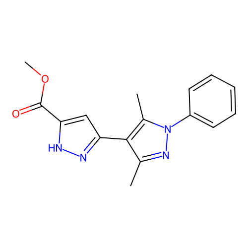 methyl 3',5'-dimethyl-1'-phenyl-1H,1'H-3,4'-bipyrazole-5-carboxylate structure