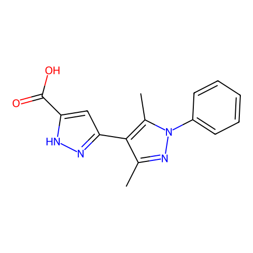 3',5'-dimethyl-1'-phenyl-1H,1'H-3,4'-bipyrazole-5-carboxylic acid structure