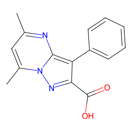 5,7-Dimethyl-3-phenylpyrazolo[1,5-a]pyrimidine-2-carboxylic acid structure
