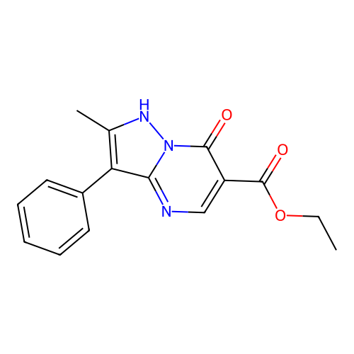 Ethyl 2-methyl-7-oxo-3-phenyl-4,7-dihydropyrazolo[1,5-a]pyrimidine-6-carboxylate structure