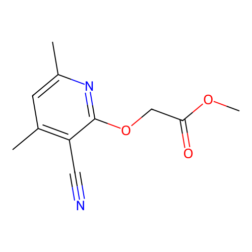 Methyl 2-[(3-cyano-4,6-dimethylpyridin-2-yl)oxy]acetate structure