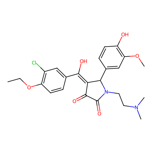 4-(3-chloro-4-ethoxybenzoyl)-1-[2-(dimethylamino)ethyl]-3-hydroxy-5-(4-hydroxy-3-methoxyphenyl)-2,5-dihydro-1H-pyrrol-2-one structure