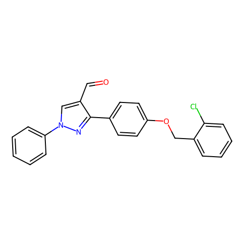 3-{4-[(2-chlorobenzyl)oxy]phenyl}-1-phenyl-1H-pyrazole-4-carbaldehyde structure