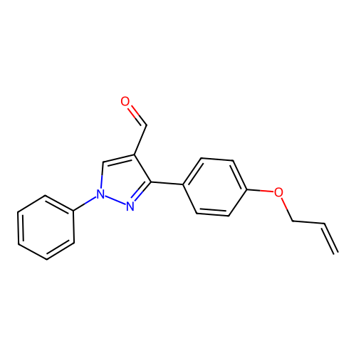 1-phenyl-3-[4-(prop-2-en-1-yloxy)phenyl]-1H-pyrazole-4-carbaldehyde structure