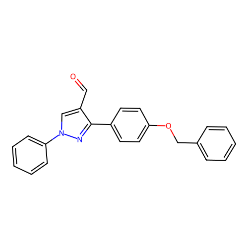 3-[4-(benzyloxy)phenyl]-1-phenyl-1H-pyrazole-4-carbaldehyde structure