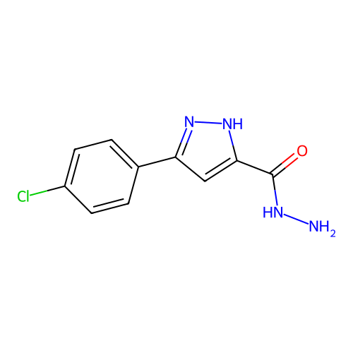 3-(4-chlorophenyl)-1H-pyrazole-5-carbohydrazide structure