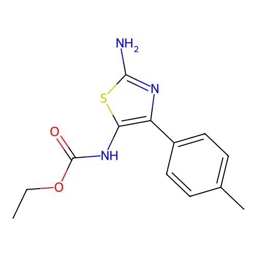 Ethyl N-[2-amino-4-(4-methylphenyl)-1,3-thiazol-5-yl]carbamate structure