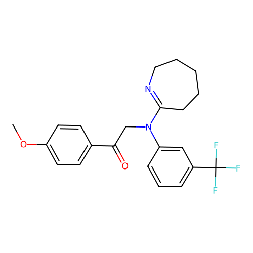 Ethanone, 1-(4-methoxyphenyl)-2-[(3,4,5,6-tetrahydro-2H-azepin-7-yl)[3-(trifluoromethyl)phenyl]amino]- structure