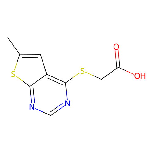 [(6-Methylthieno[2,3-d]pyrimidin-4-yl)thio]acetic acid structure