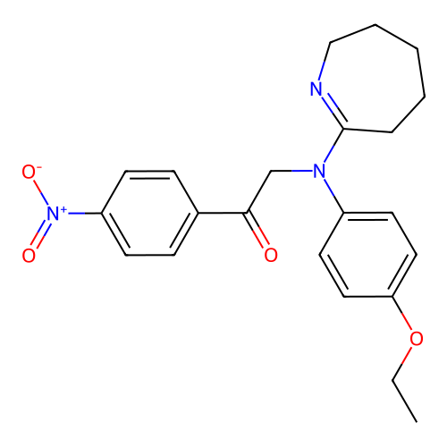 2-[(4-ethoxyphenyl)(3,4,5,6-tetrahydro-2H-azepin-7-yl)amino]-1-(4-nitrophenyl)ethanone structure