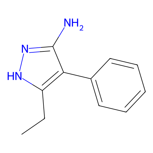 3-ethyl-4-phenyl-1H-pyrazol-5-amine structure