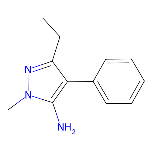 3-Ethyl-1-methyl-4-phenyl-1H-pyrazol-5-amine structure