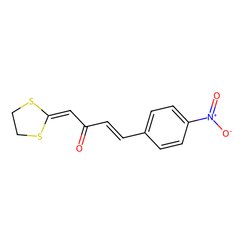 1-(1,3-Dithiolan-2-ylidene)-4-{4-nitrophenyl}-3-buten-2-one structure