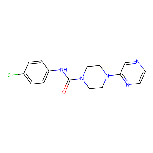 1-Piperazinecarboxamide, N-(4-chlorophenyl)-4-pyrazinyl- structure
