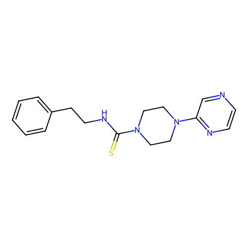 1-Piperazinecarbothioamide, N-(2-phenylethyl)-4-pyrazinyl- structure