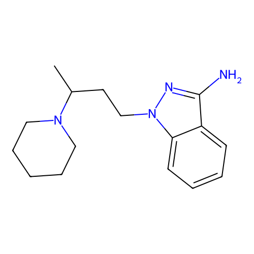 1H-Indazol-3-amine, 1-(3-(1-piperidinyl)butyl)- structure