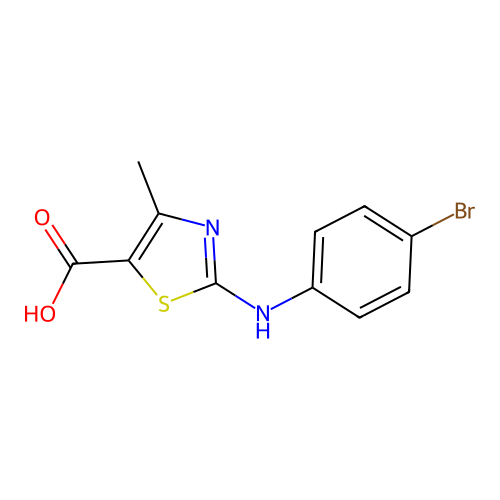 2-(4-Bromoanilino)-4-methyl-1,3-thiazole-5-carboxylic acid structure
