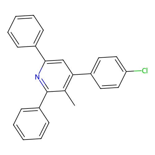 Pyridine, 4-(4-chlorophenyl)-3-methyl-2,6-diphenyl- structure