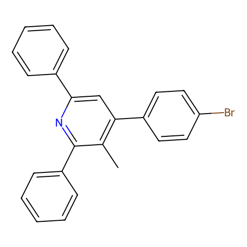 Pyridine, 4-(4-bromophenyl)-3-methyl-2,6-diphenyl- structure