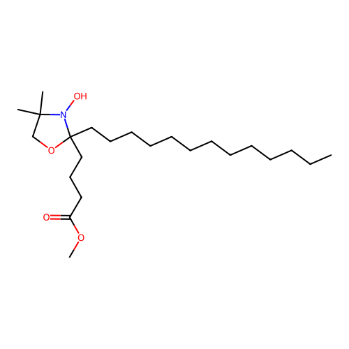 Methyl 4-(3-hydroxy-4,4-dimethyl-2-tridecyl-1,3-oxazolidin-2-yl)butanoate structure