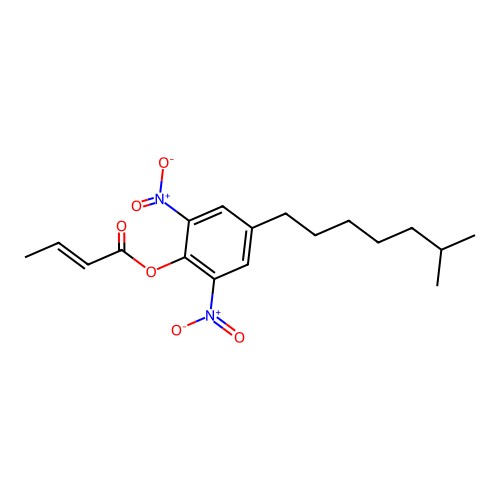2-Butenoic acid, 4-(6-methylheptyl)-2,6-dinitrophenyl ester structure