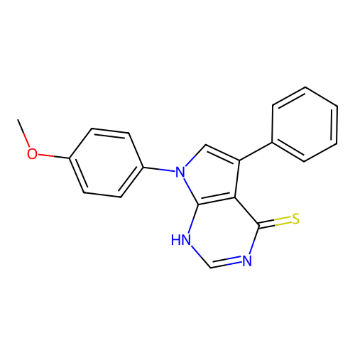 3,7-Dihydro-7-(4-methoxyphenyl)-5-phenyl-4H-pyrrolo[2,3-d]pyrimidine-4-thione structure