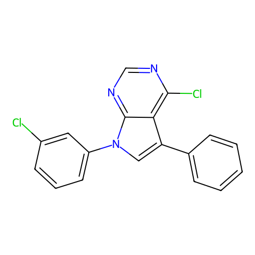 4-chloro-7-(3-chlorophenyl)-5-phenyl-7H-pyrrolo[2,3-d]pyrimidine structure