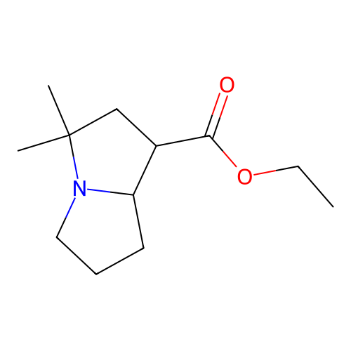 Ethyl hexahydro-3,3-dimethyl-1H-pyrrolizine-1-carboxylate structure