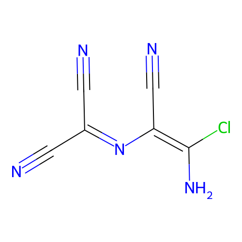{[(E)-2-amino-2-chloro-1-cyanoethenyl]imino}propanedinitrile structure