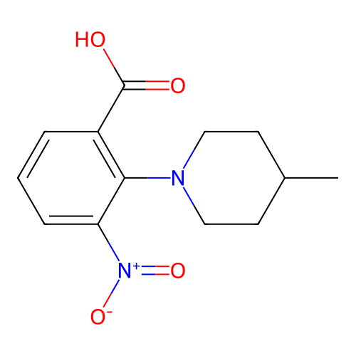 2-(4-Methyl-1-piperidinyl)-3-nitrobenzoic acid structure